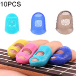 Lot de 10 protège-doigts anti-douleur pour guitare et ukulélé (taille S), couleur aléatoire.