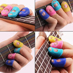 Lot de 10 protège-doigts anti-douleur pour guitare et ukulélé (taille S), couleur aléatoire.