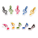 Lot de 10 pinces à livres en forme de notes de musique, en acier inoxydable et polypropylène (PP), couleur aléatoire.