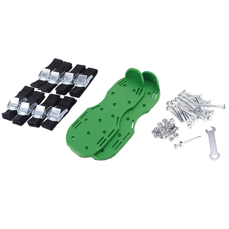 Chaussures à pointes pour déchiqueter l'herbe, outils de jardin pour pelouse, avec 8 boucles métalliques (noir), avec 8 boucles métalliques (vert)