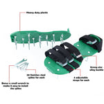 Chaussures à pointes pour déchiqueter l'herbe, outils de jardin pour pelouse, avec 8 boucles métalliques (noir), avec 8 boucles métalliques (vert)