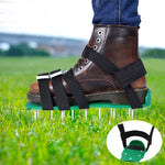 Chaussures à pointes pour déchiqueter l'herbe, outils de jardin pour pelouse, avec 8 boucles métalliques (noir), avec 8 boucles métalliques (vert)