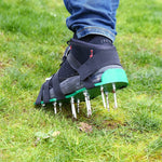 Chaussures à pointes pour déchiqueter l'herbe, outils de jardin pour pelouse, avec 8 boucles métalliques (noir), avec 8 boucles métalliques (vert)