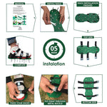Chaussures à pointes pour déchiqueter l'herbe, outils de jardin pour pelouse, avec 8 boucles métalliques (noir), avec 8 boucles métalliques (vert)