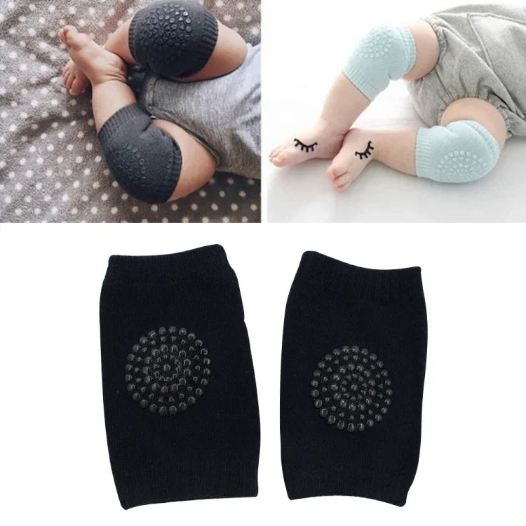 Une paire de protège-genoux et coudières antidérapants pour bébé enfant en bas âge, 12*9CM (Noir)