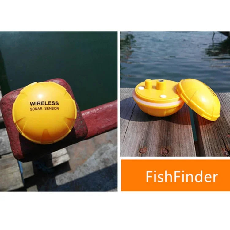 Détecteur de poisson Bluetooth Sondeur 125KHz Capteur 0.6-36m Localisateur de profondeur Alarme de recherche de poissons pour téléphones mobiles iOS et Android, Portée de fonctionnement : 0.6-36m