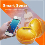 Détecteur de poisson Bluetooth Sondeur 125KHz Capteur 0.6-36m Localisateur de profondeur Alarme de recherche de poissons pour téléphones mobiles iOS et Android, Portée de fonctionnement : 0.6-36m
