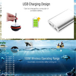 Détecteur de poisson sans fil XJ-01 Sonde sonar 125KHz Capteur de profondeur 0,6-36m Détecteur de poissons avec écran LCD 2,4 pouces et antenne, Capteur de température d'eau intégré, XJ-01