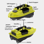Bateau amorceur de pêche extérieur D18B GPS à deux moteurs avec 3 conteneurs d'appâts, prise US, D18B GPS (prise EU), D18B GPS (prise US)
