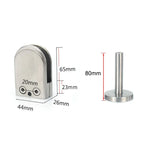 Clip de fixation pour tige de support bouche de poisson en verre en acier inoxydable 201 avec tige 14x80mm, Spécification : L, L, avec tige 14x80mm