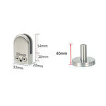 Clip de fixation pour tige de support bouche de poisson en verre en acier inoxydable 201 avec tige 14x40mm, Spécification : S, S, avec tige 14x40mm