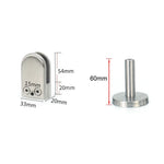 Clip de fixation pour tige de support bouche de poisson en verre en acier inoxydable 201 avec tige 14x60mm, Spécification : S, S, avec tige 14x60mm