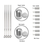 Set de vaisselle d'extérieur 18 en 1 pour camping barbecue pique-nique avec thermomètre, 18 en 1, avec thermomètre