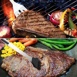 Set de vaisselle d'extérieur 18 en 1 pour camping barbecue pique-nique avec thermomètre, 18 en 1, avec thermomètre