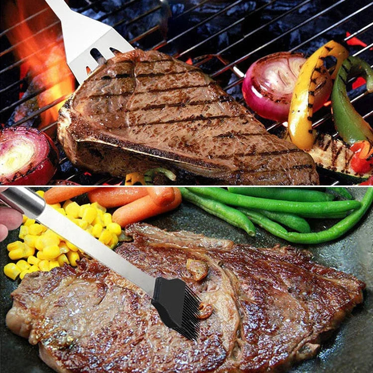 Set de vaisselle d'extérieur 18 en 1 pour camping barbecue pique-nique avec thermomètre, 18 en 1, avec thermomètre