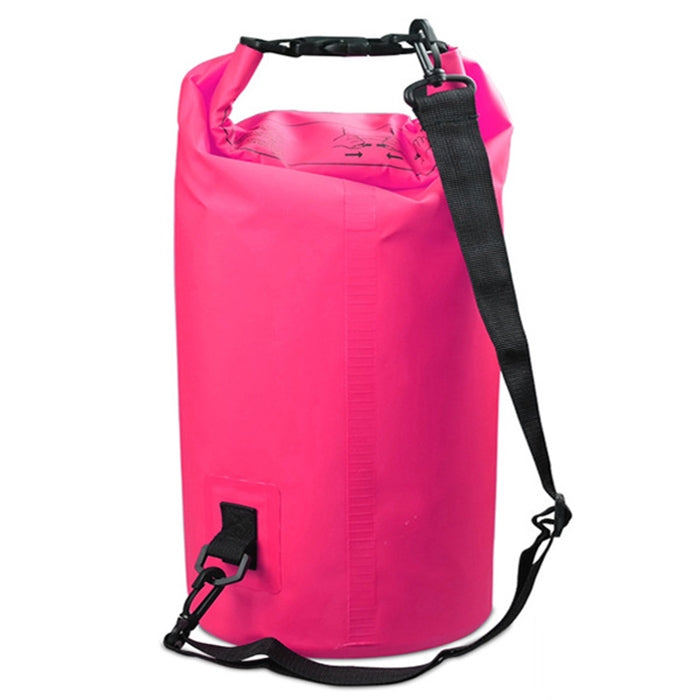 Outdoor Waterproof Single Shoulder Bag Dry Sack PVC Barrel Bag, Capacity: 15L, Capacity: 15L (Orange), Capacity: 15L (Pink), Capacity: 15L (Green), Capacity: 15L (Sky Blue), Capacity: 15L (Yellow), Capacity: 15L (Black), Capacity: 15L (Dark Blue)