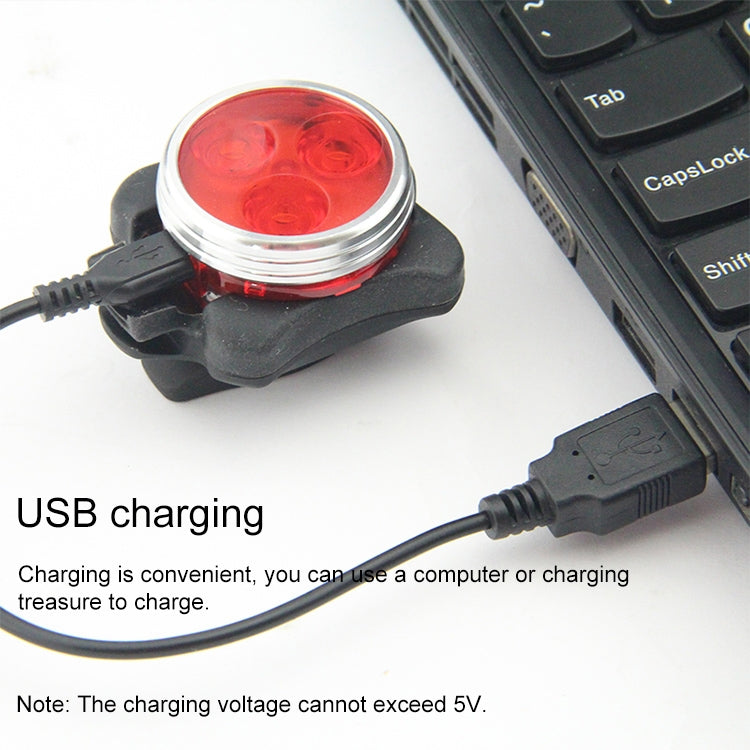 Lampe COB 160LM lumière blanche, charge USB, phare / feu arrière de vélo étanche à quatre vitesses, lumière blanche