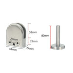 Clip de fixation pour tige de support bouche de poisson en verre en acier inoxydable 201 avec tige 14x80mm, Spécification : M, M, avec tige 14x80mm