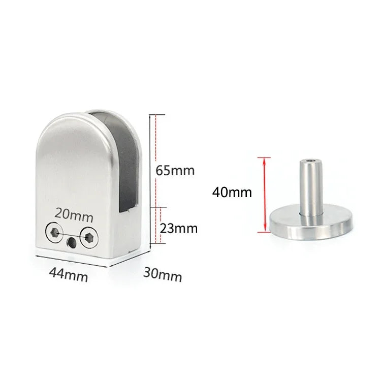 Clip de fixation pour tige de support bouche de poisson en verre en acier inoxydable 304 avec tige 14x40mm, Spécification : XL, XL, avec tige 14x40mm
