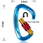 XINDA XD-Q9628 Mousqueton maître en forme de D professionnel, boucle de sécurité, équipement d'escalade extérieur, XD-Q9628 (noir), XD-Q9628 (orange), XD-Q9628 (bleu)