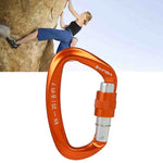 XINDA XD-Q9628 Mousqueton maître en forme de D professionnel, boucle de sécurité, équipement d'escalade extérieur, XD-Q9628 (noir), XD-Q9628 (orange), XD-Q9628 (bleu)