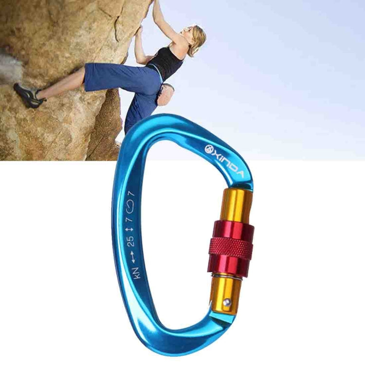 XINDA XD-Q9628 Professional Climbing D-shaped Master Lock Carabiner Safety Buckle Outdoor Climbing Equipment Supplies, XD-Q9628 (Blue), XD-Q9628 (Black), XD-Q9628 (Orange)