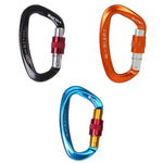 XINDA XD-Q9628 Mousqueton maître en forme de D professionnel, boucle de sécurité, équipement d'escalade extérieur, XD-Q9628 (noir), XD-Q9628 (orange), XD-Q9628 (bleu)