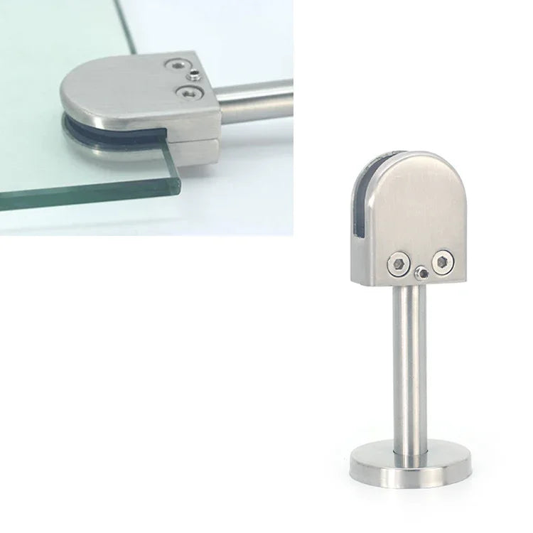 304 Stainless Steel Glass Fish Mouth Support Rod Fixing Clip with 14x80mm Rod, Specification: XL, XL, with 14x80mm Rod