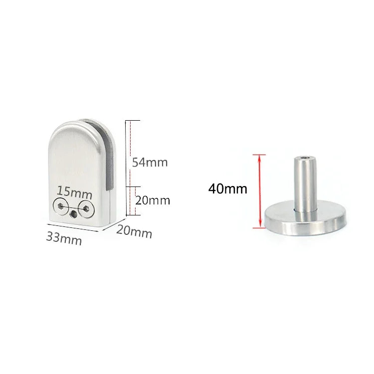 Support de tige de fixation pour verre à bouche de poisson en acier inoxydable 304 avec tige 14x40mm, Spécification : S, S, avec tige 14x40mm