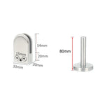 Support de tige de fixation pour verre à bouche de poisson en acier inoxydable 304 avec tige 14x80mm, Spécification : S, S, avec tige 14x80mm