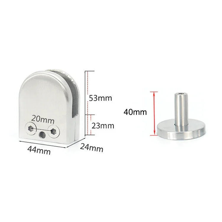 Support de tige de fixation pour verre à bouche de poisson en acier inoxydable 304 avec tige 14x40mm, Spécification : M, M, avec tige 14x40mm
