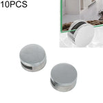 10 pcs accessoires de fixation pour support de miroir en verre circulaire avec vis et bouchon en caoutchouc, circulaire, avec vis et bouchon en caoutchouc
