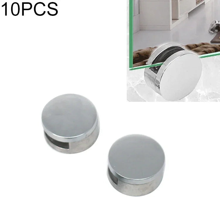 10 pcs accessoires de fixation pour support de miroir en verre circulaire avec vis et bouchon en caoutchouc, circulaire, avec vis et bouchon en caoutchouc