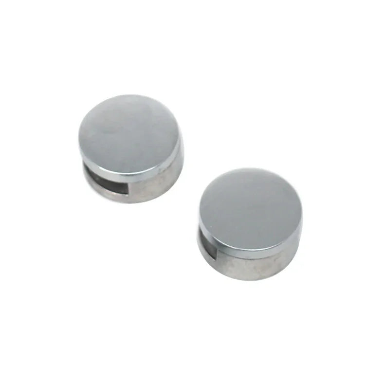 10 pcs accessoires de fixation pour support de miroir en verre circulaire avec vis et bouchon en caoutchouc, circulaire, avec vis et bouchon en caoutchouc