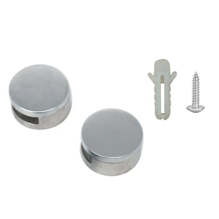 10 pcs accessoires de fixation pour support de miroir en verre circulaire avec vis et bouchon en caoutchouc, circulaire, avec vis et bouchon en caoutchouc