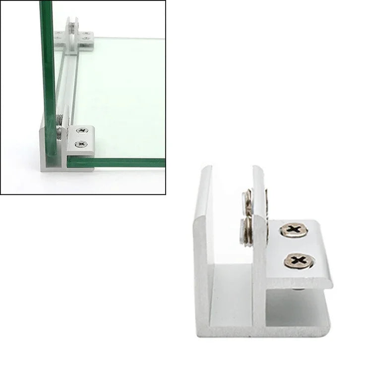 Pince combinée en alliage d'aluminium pour verre, clip de fixation de cloison d'armoire, clipé à 90 degrés 8-10mm, clipé à 90 degrés 8-10mm