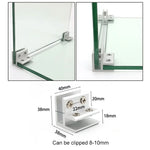 Pince combinée en alliage d'aluminium pour verre, clip de fixation de cloison d'armoire, clipé à 90 degrés 8-10mm, clipé à 90 degrés 8-10mm