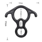 Descendeur en 8 XINDA XD8602 pour secours en escalade avec oreilles coudées, équipement de rappel, dispositif d'assurage