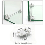 Pince combinée en alliage d'aluminium pour verre, clip de fixation de cloison d'armoire, clipé à 180 degrés 8-10mm, clipé à 180 degrés 8-10mm