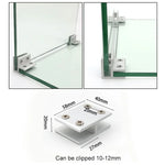Pince combinée en alliage d'aluminium pour verre, clip de fixation de cloison d'armoire, clipé à 180 degrés 10-12mm, clipé à 180 degrés 10-12mm