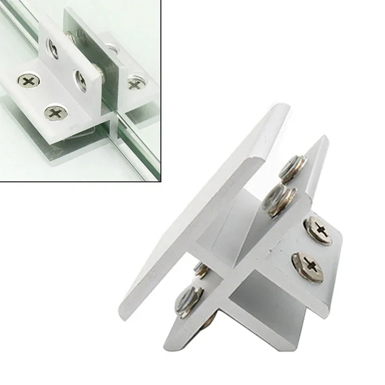 Pince combinée en alliage d'aluminium pour verre, clip de fixation de cloison d'armoire de type T, clipé 8-10mm, clipé de type T 8-10mm