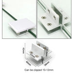 Pince combinée en alliage d'aluminium pour verre, clip de fixation de cloison d'armoire de type T, clipé 10-12mm, clipé de type T 10-12mm