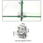 Pince combinée en alliage d'aluminium pour verre de type croix, clip de fixation de cloison d'armoire, clipé 8-10mm, clipé de type croix 8-10mm