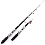 Canne à pêche télescopique portable de 30 cm Mini canne à pêche de mer, longueur étendue : 1,0 m, 1,0 m