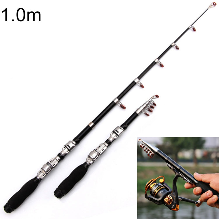 Canne à pêche télescopique portable de 30 cm Mini canne à pêche de mer, longueur étendue : 1,0 m, 1,0 m