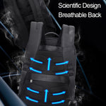 Sac à dos professionnel Bopai 751-006881 anti-vol, étanche, grande capacité, double épaule, avec port de chargement USB, Taille : 30x14x44cm, 751-006881