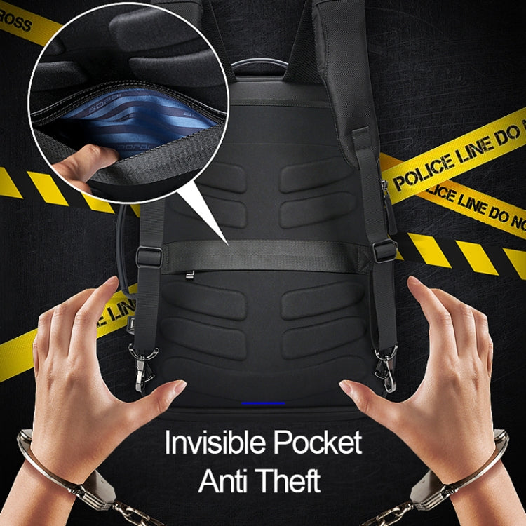 Sac à dos professionnel Bopai 751-006881 anti-vol, étanche, grande capacité, double épaule, avec port de chargement USB, Taille : 30x14x44cm, 751-006881