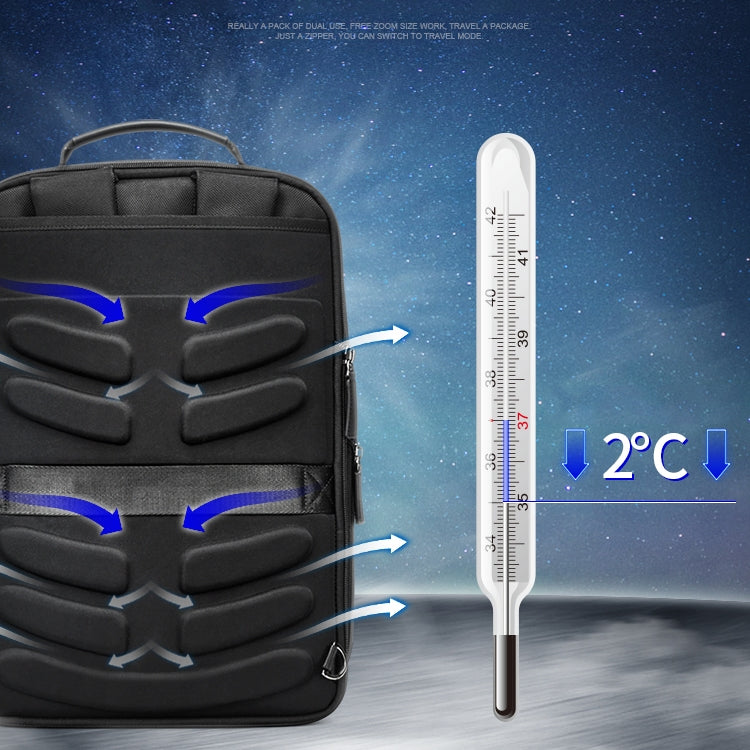 Sac à dos d'affaires décontracté Bopai 751-006551 grande capacité, respirant, avec interface USB externe, Taille : 30 x 12 x 44cm, 751-006551