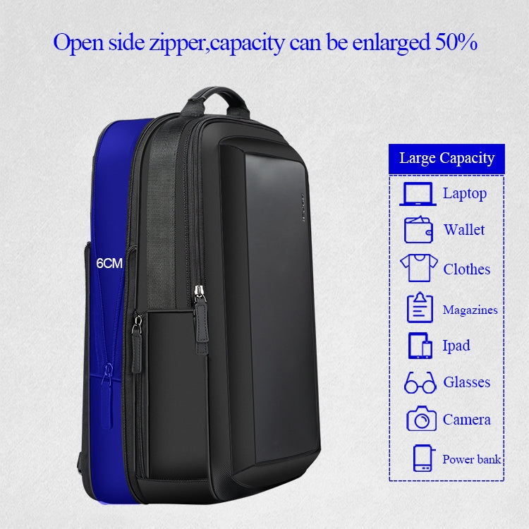 Sac à dos d'affaires décontracté Bopai 751-006551 grande capacité, respirant, avec interface USB externe, Taille : 30 x 12 x 44cm, 751-006551
