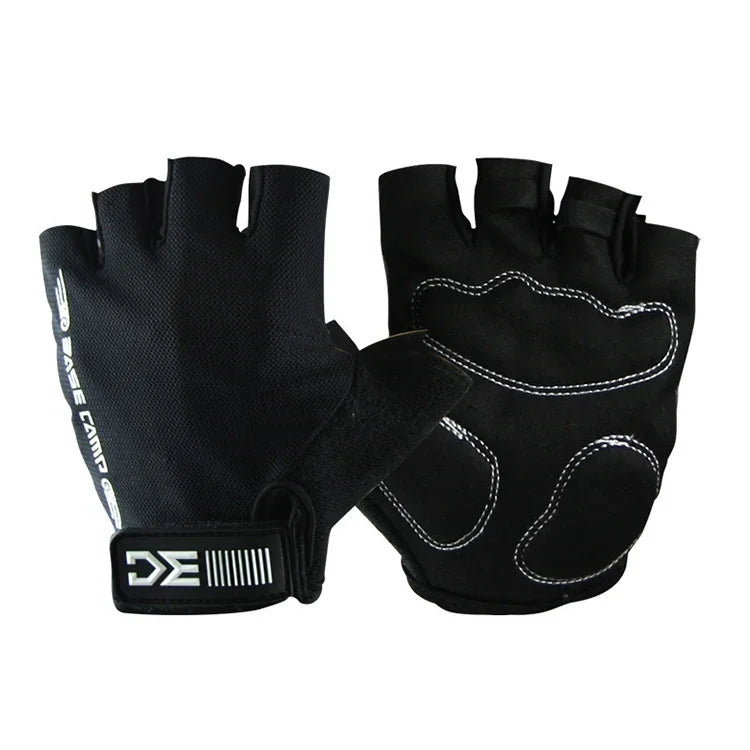 Gants de vélo demi-doigts BaseCamp BC-204 en Lycra, taille : L, taille : L
